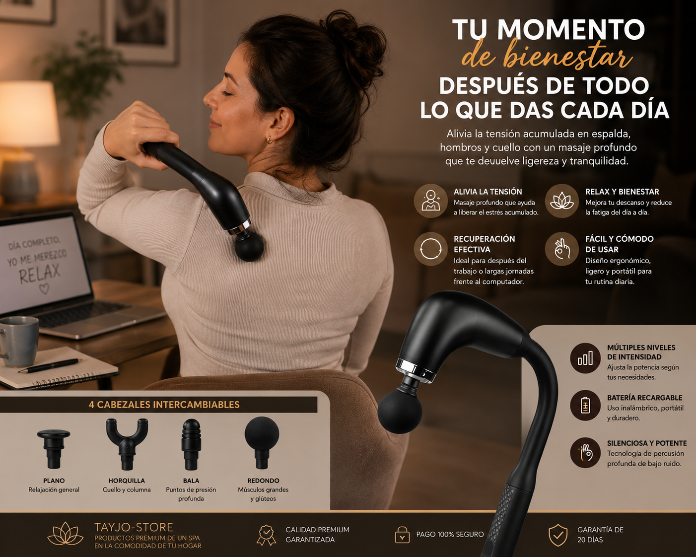 PulseX™ - Masajeador Muscular ergonómico