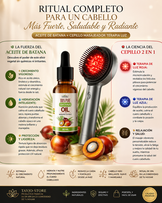 LumiHair™ - Aceite Batana +Cepillo para Terapia